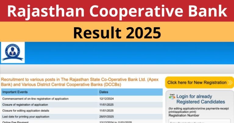 Rajasthan Cooperative Bank Result 2025